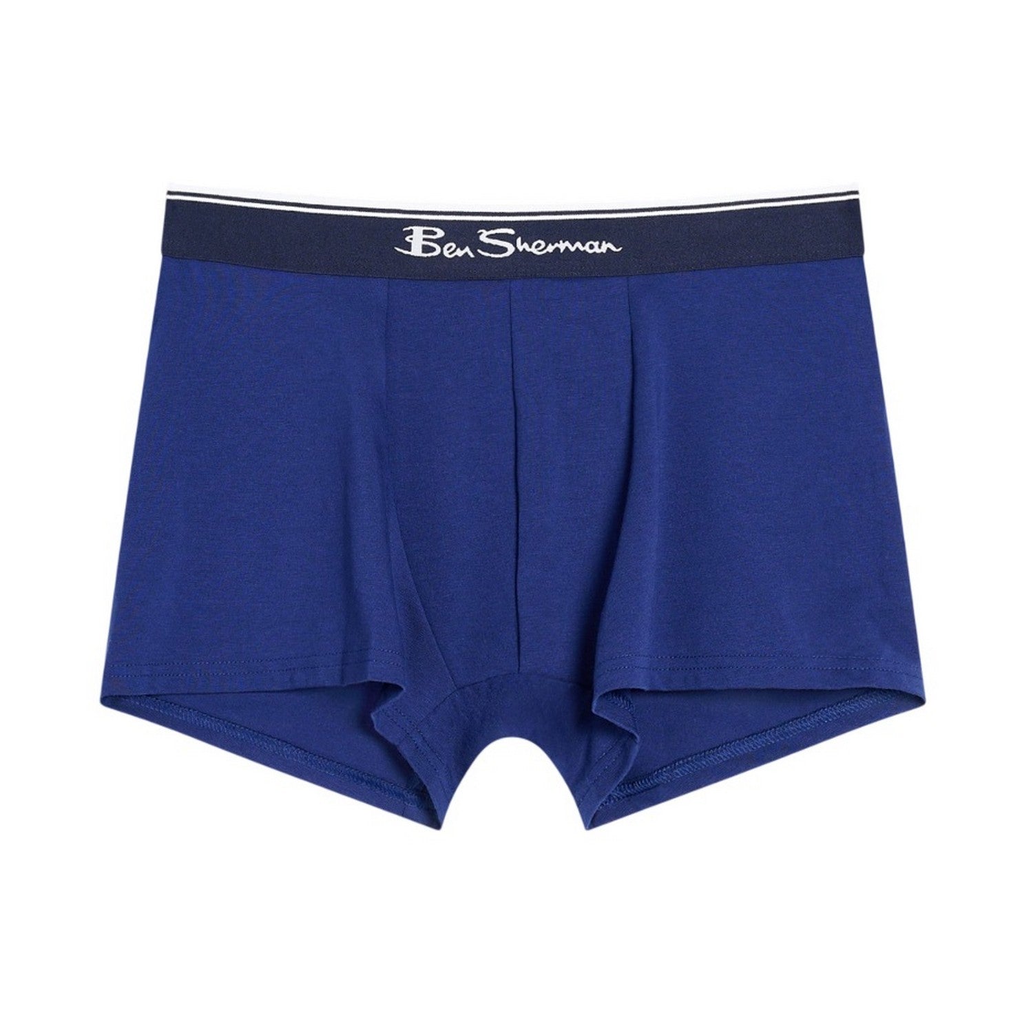 Blue - Side - Ben Sherman Mens Mod Signature Stripes Boxer Shorts (Pack of 3)