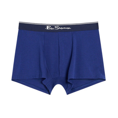 Blue - Side - Ben Sherman Mens Mod Signature Stripes Boxer Shorts (Pack of 3)