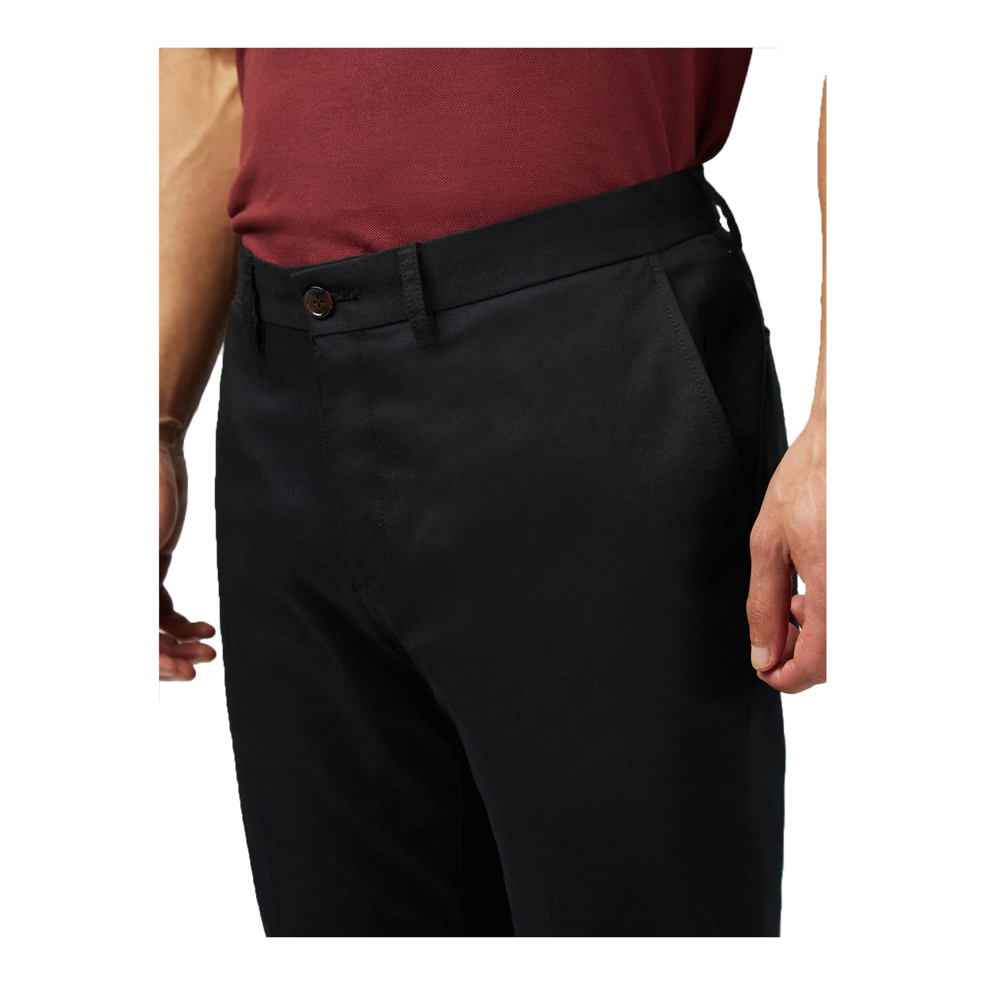 Black - Side - Ben Sherman Mens Signature Stretch Slim Chinos