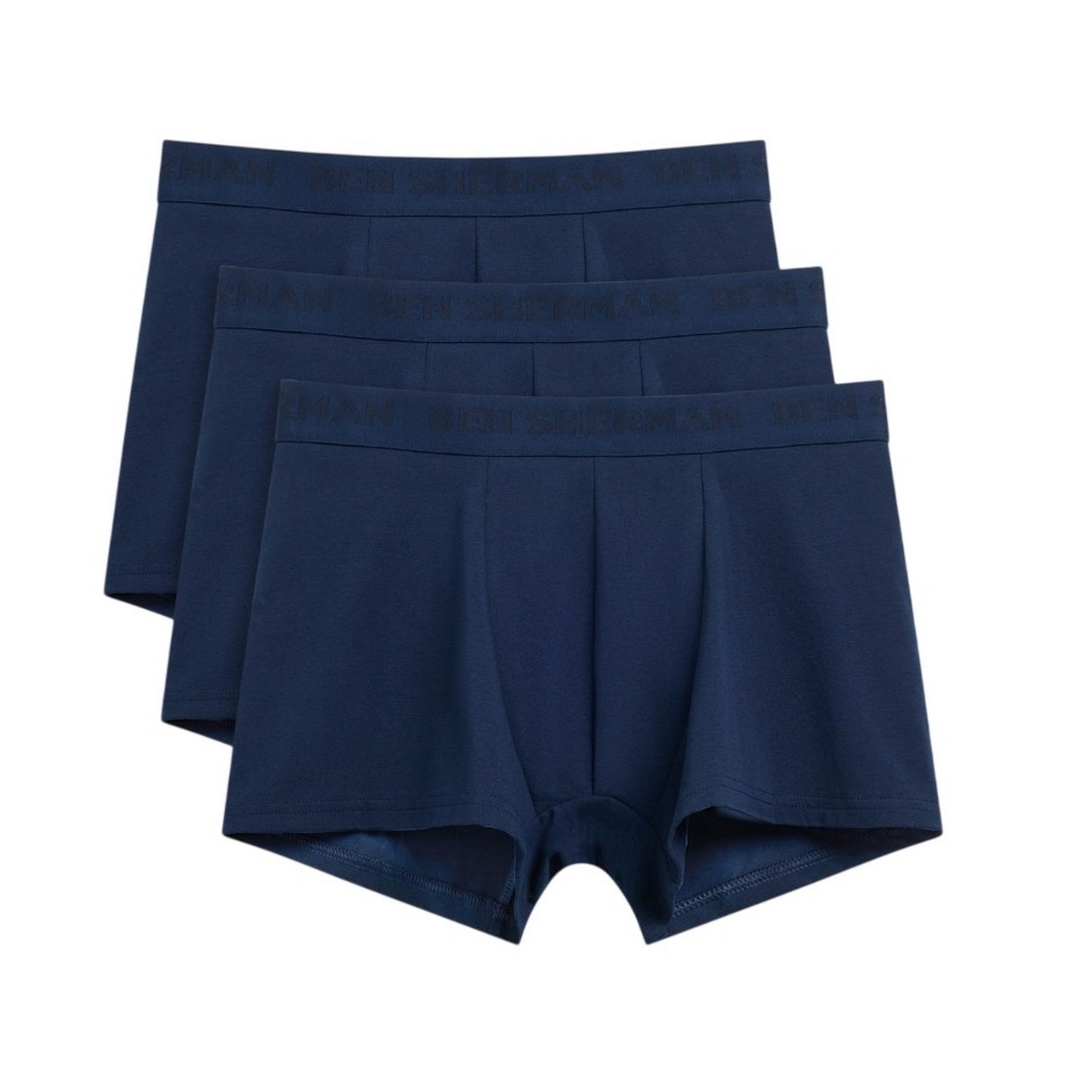 Dark Navy - Front - Ben Sherman Mens Tonal Boxer Shorts (Pack of 3)