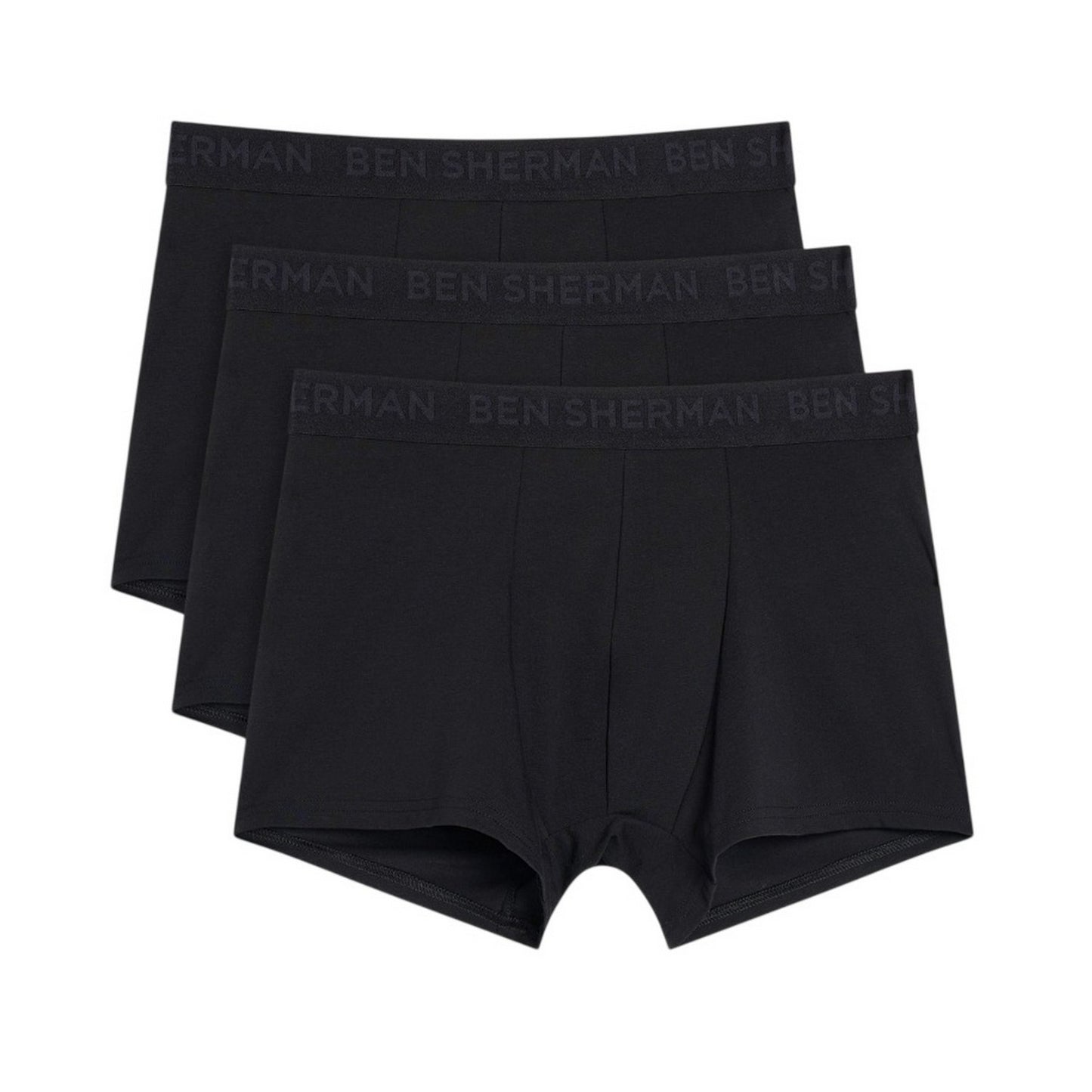 Black - Front - Ben Sherman Mens Tonal Boxer Shorts (Pack of 3)