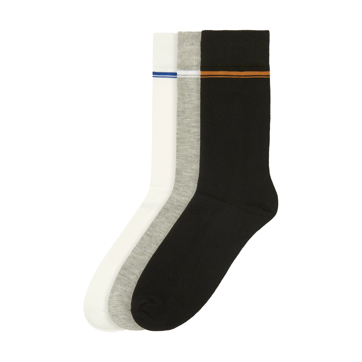 Black-Grey-White - Front - Ben Sherman Mens Stripe Bamboo Socks (Pack of 3)