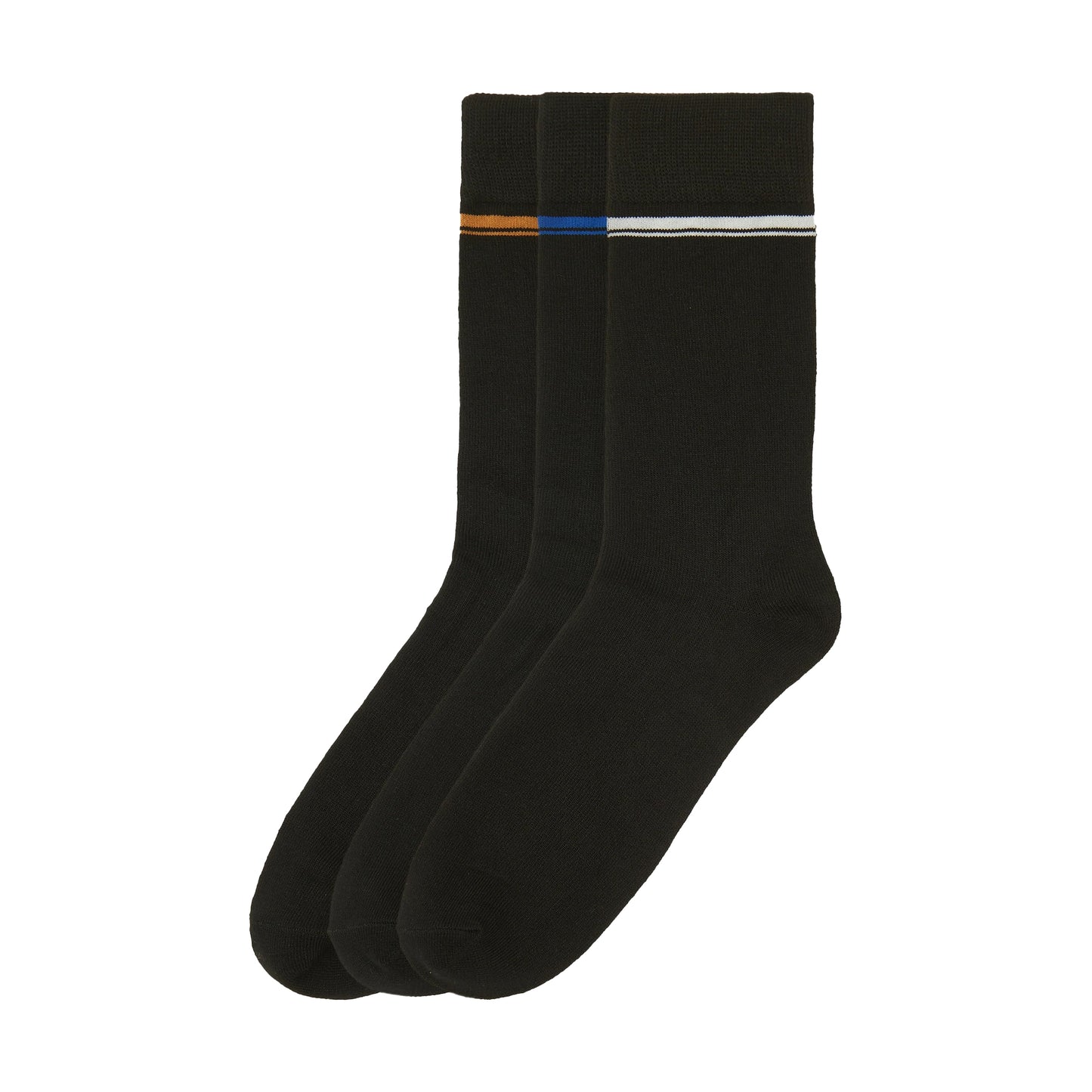 Black - Front - Ben Sherman Mens Stripe Bamboo Socks (Pack of 3)