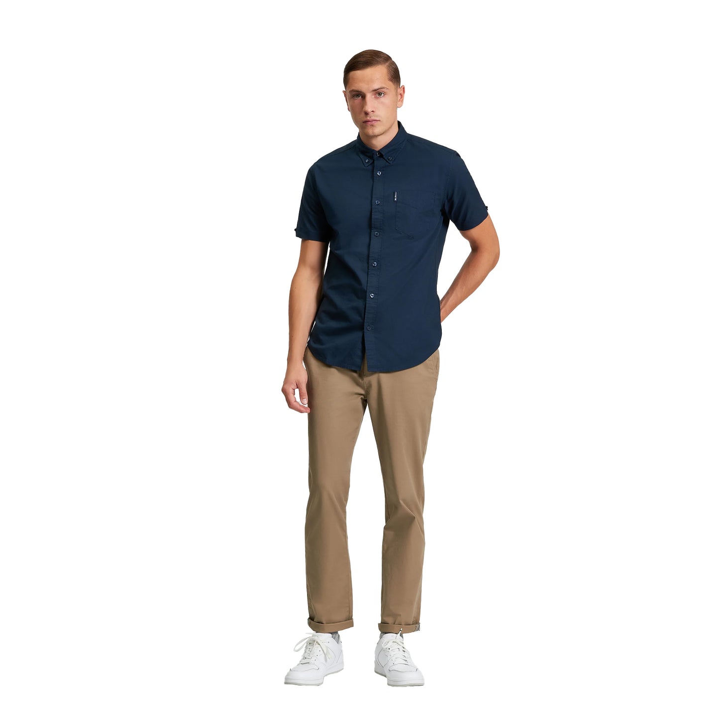 Dark Navy - Lifestyle - Ben Sherman Mens Signature Oxford Short-Sleeved Shirt