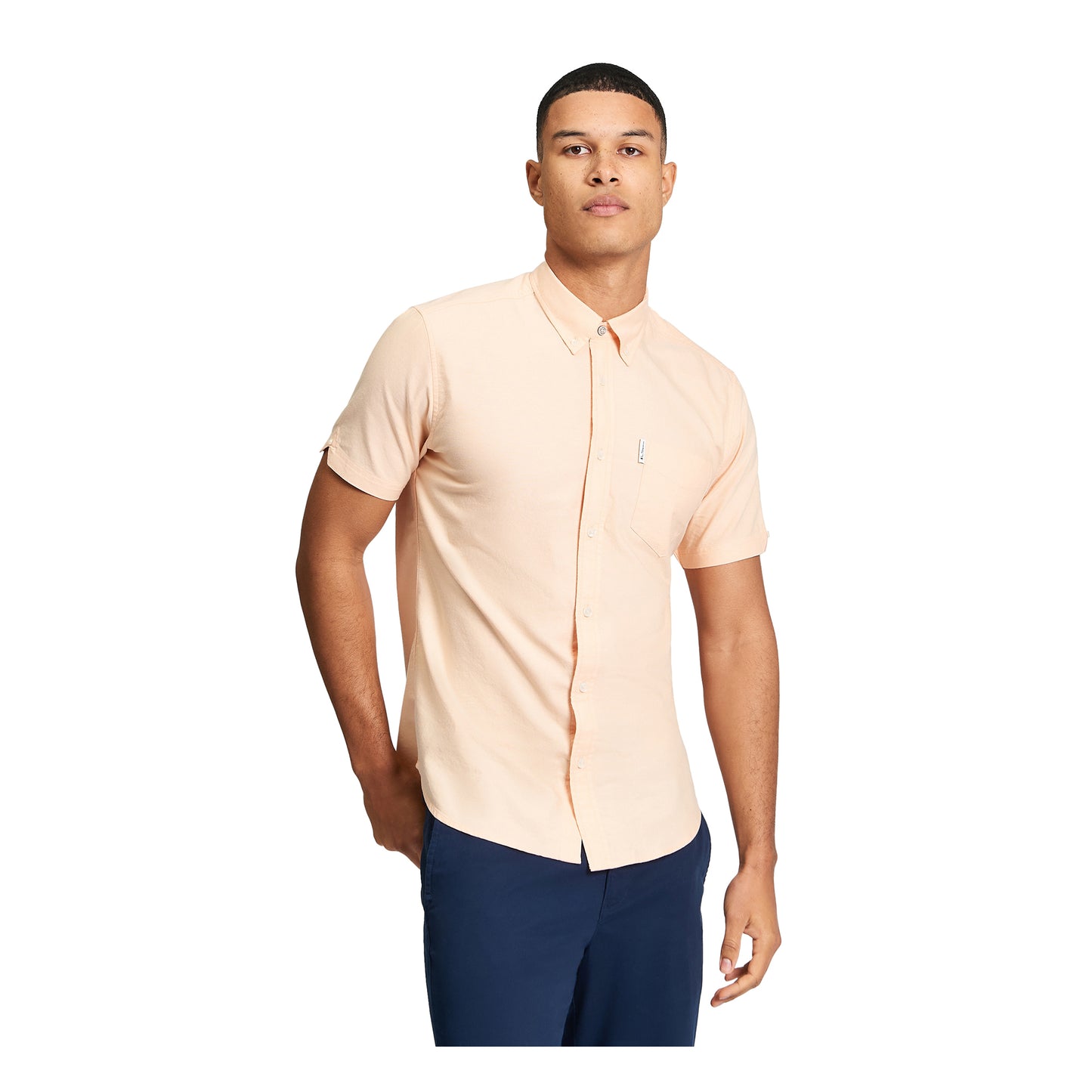 Orange - Front - Ben Sherman Mens Signature Oxford Short-Sleeved Shirt