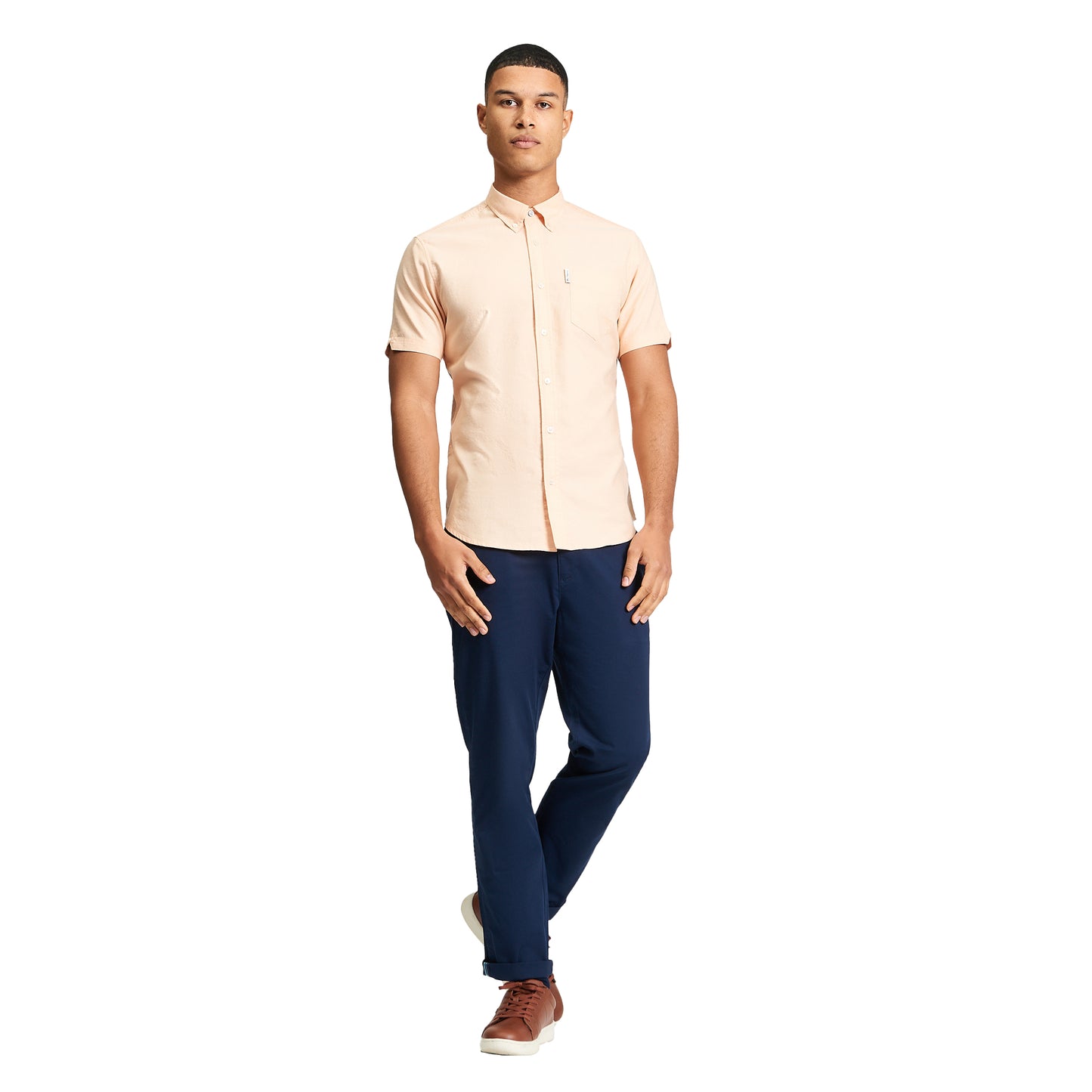 Orange - Lifestyle - Ben Sherman Mens Signature Oxford Short-Sleeved Shirt
