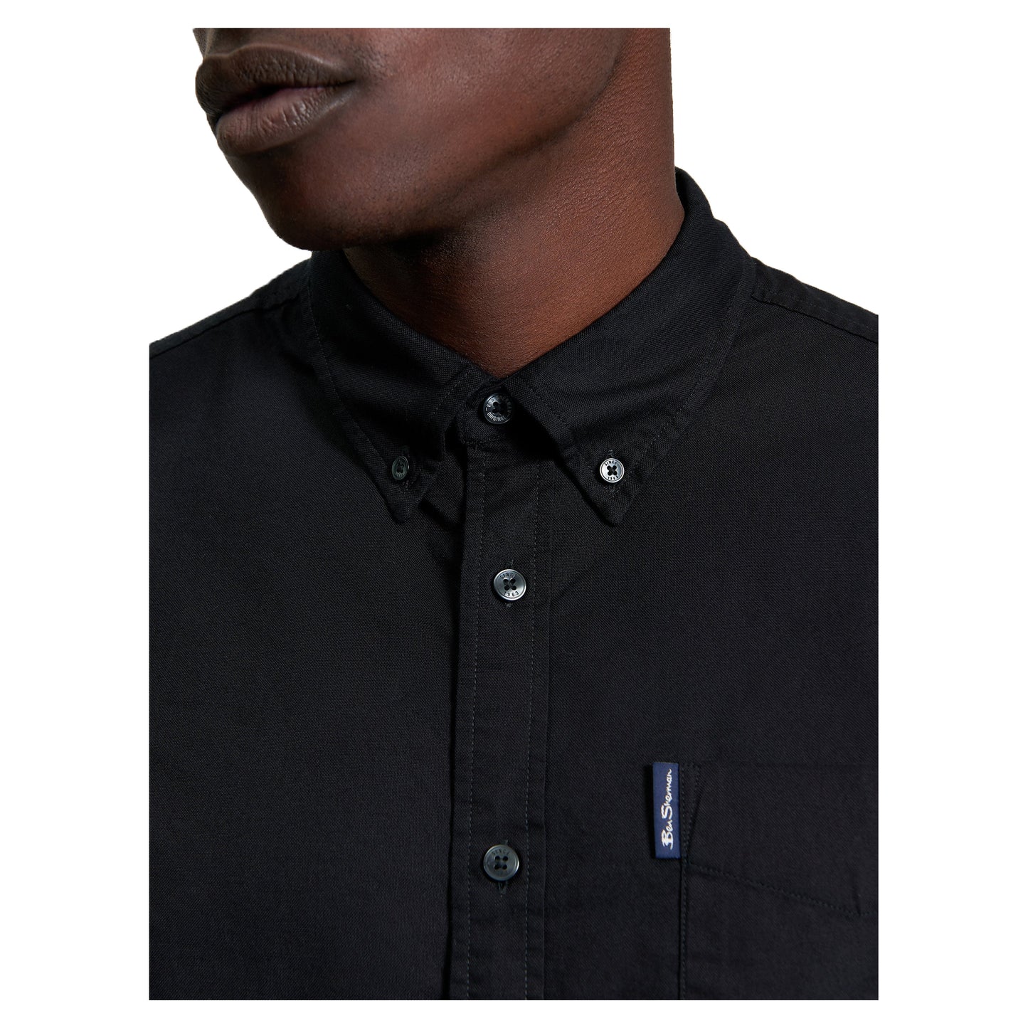 Black - Back - Ben Sherman Mens Signature Oxford Short-Sleeved Shirt