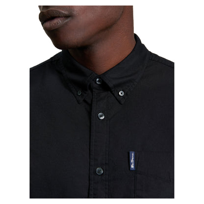 Black - Back - Ben Sherman Mens Signature Oxford Short-Sleeved Shirt