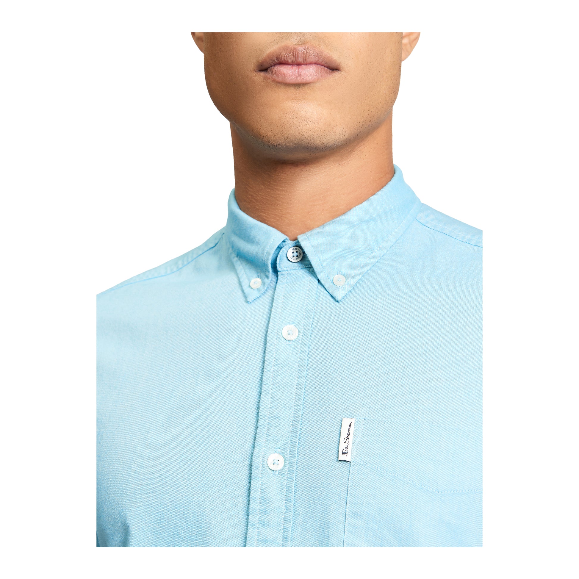Blue - Lifestyle - Ben Sherman Mens Signature Oxford Short-Sleeved Shirt