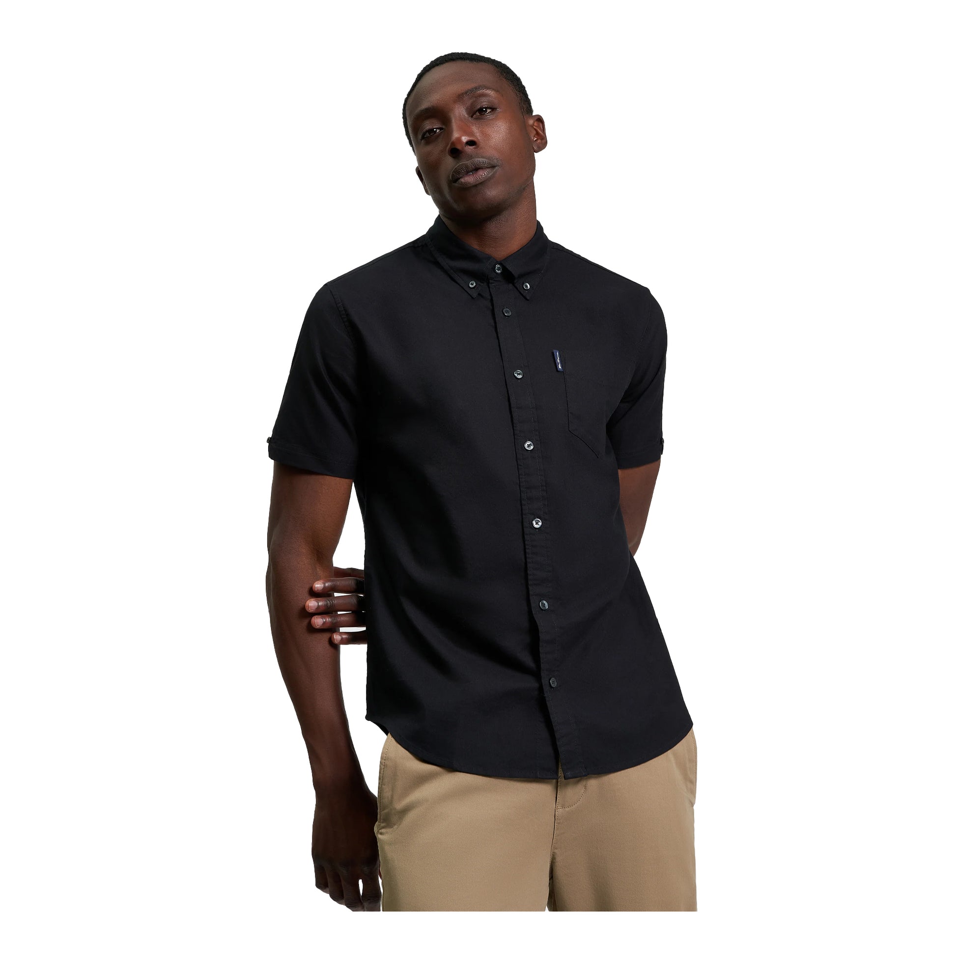 Black - Front - Ben Sherman Mens Signature Oxford Short-Sleeved Shirt