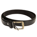 Black - Front - Forest Belts Mens 1.25 Inch Bonded Leather Belt