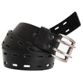 Black - Front - Forest Belts Mens 1.50 Inch Plain Leather Belt With Twin Pronged Buckle