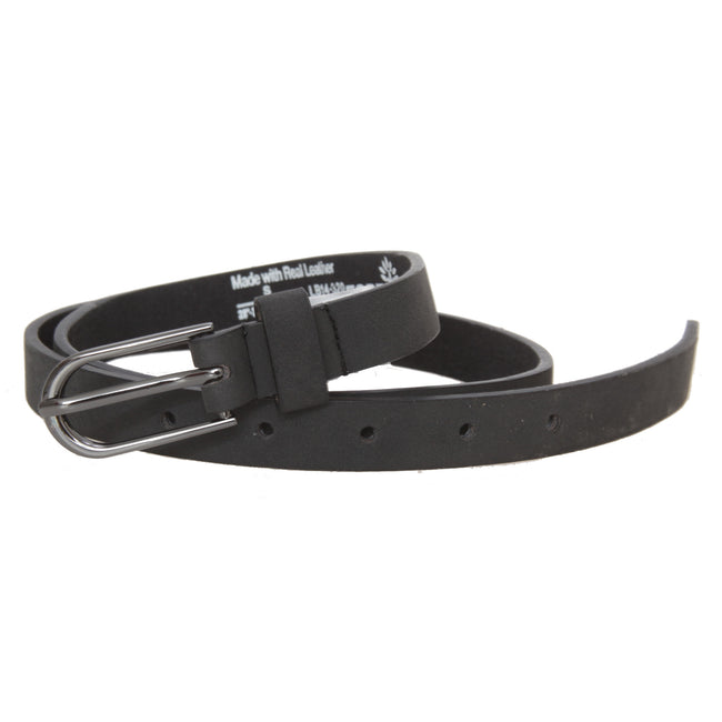 Black - Front - Forest Womens-Ladies Simple Leather Belt