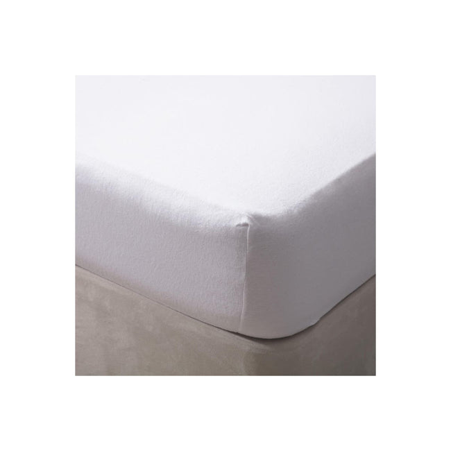 White - Back - Belledorm 200 Thread Count Egyptian Cotton Fitted Sheet