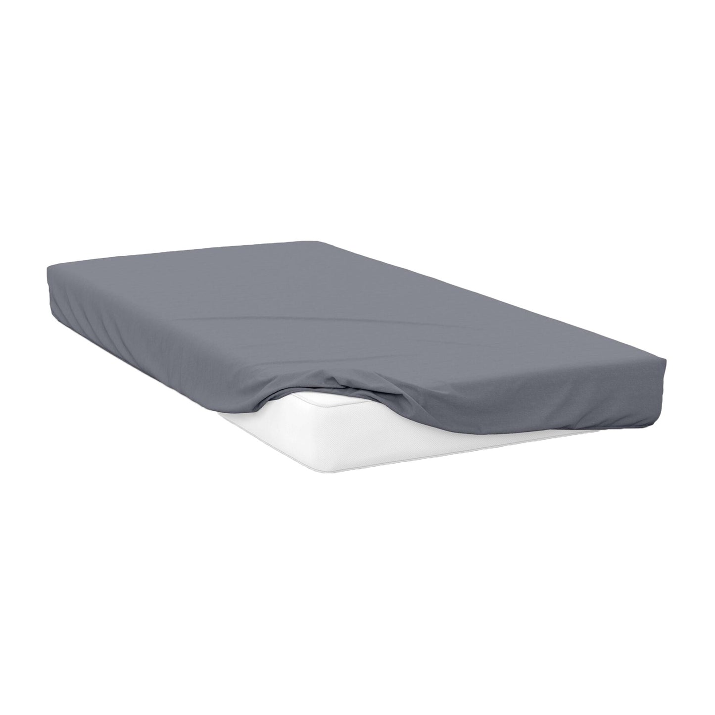 Slate - Front - Belledorm 200 Thread Count Egyptian Cotton Fitted Sheet