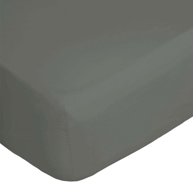 Slate - Back - Belledorm 200 Thread Count Egyptian Cotton Deep Fitted Sheet