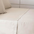 Oyster - Back - Belledorm 200 Thread Count Egyptian Cotton Flat Sheet