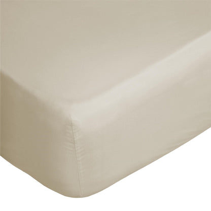 Cream - Back - Belledorm 400 Thread Count Egyptian Cotton Fitted Sheet