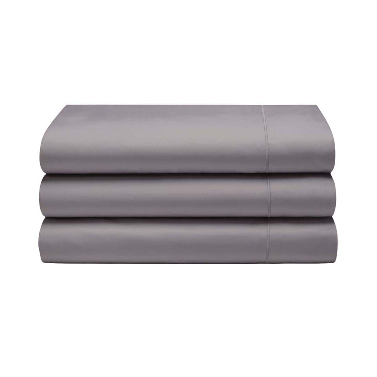 Pewter - Back - Belledorm 400 Thread Count Egyptian Cotton Flat Sheet