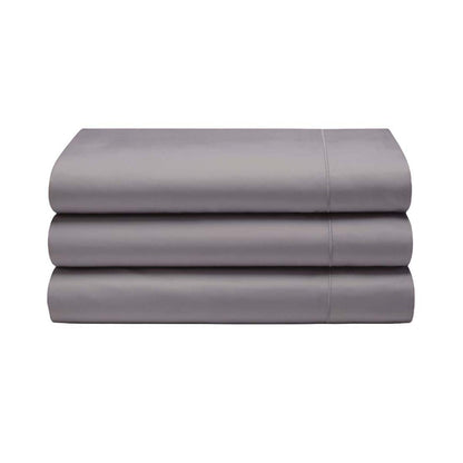 Pewter - Back - Belledorm 400 Thread Count Egyptian Cotton Flat Sheet
