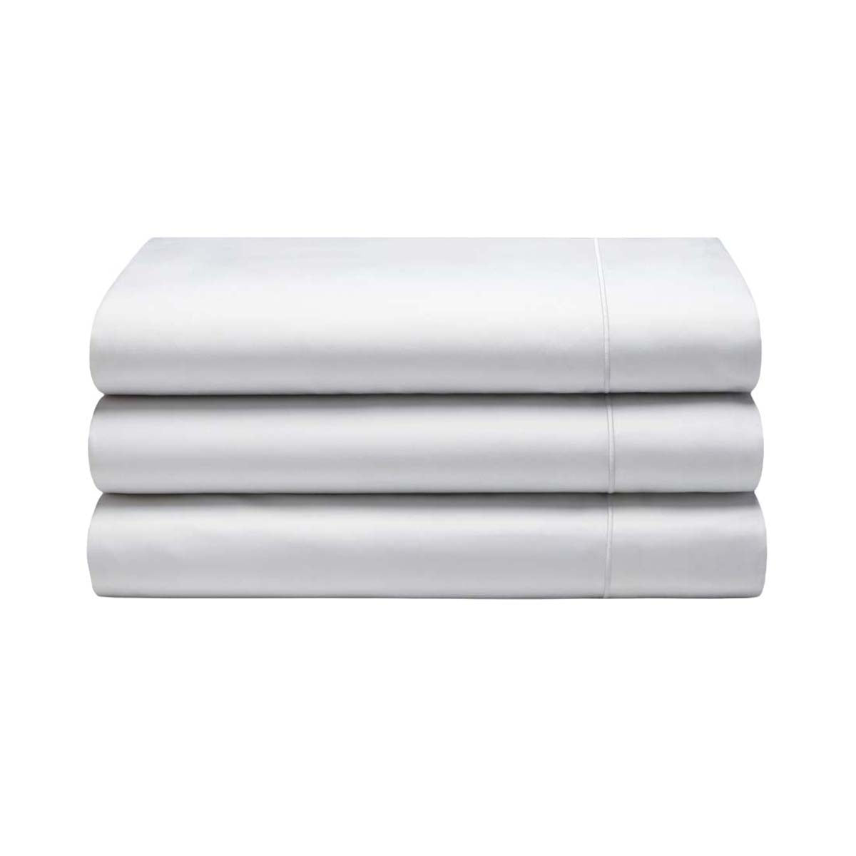 White - Back - Belledorm 400 Thread Count Egyptian Cotton Flat Sheet