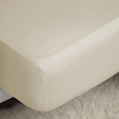 Cream - Front - Belledorm 400 Thread Count Egyptian Cotton Ultra Deep Fitted Sheet