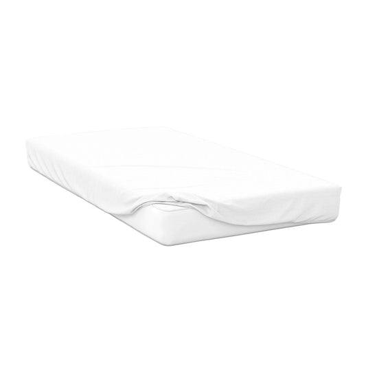 White - Front - Belledorm Jersey Cotton Deep Fitted Sheet