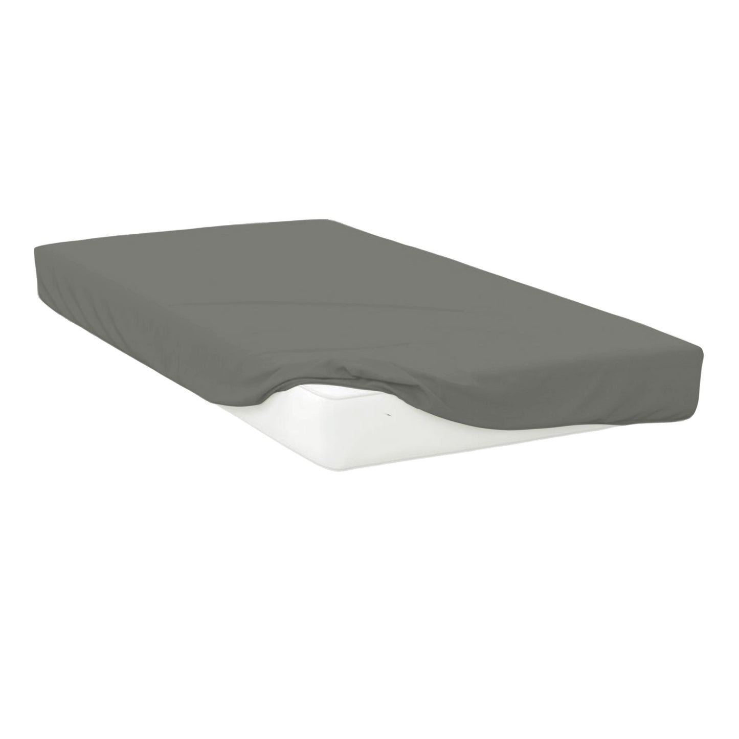 Grey - Front - Belledorm Easycare Percale Fitted Sheet