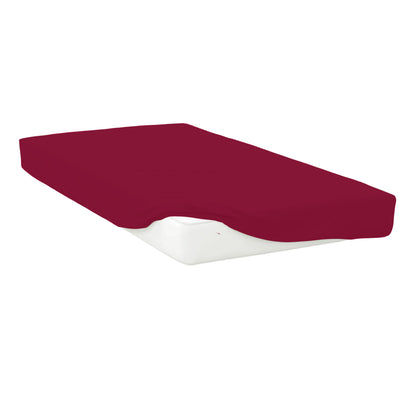 Red - Side - Belledorm Easycare Percale Fitted Sheet