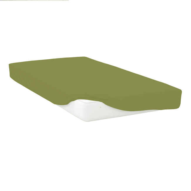 Olive - Front - Belledorm Easycare Percale Fitted Sheet
