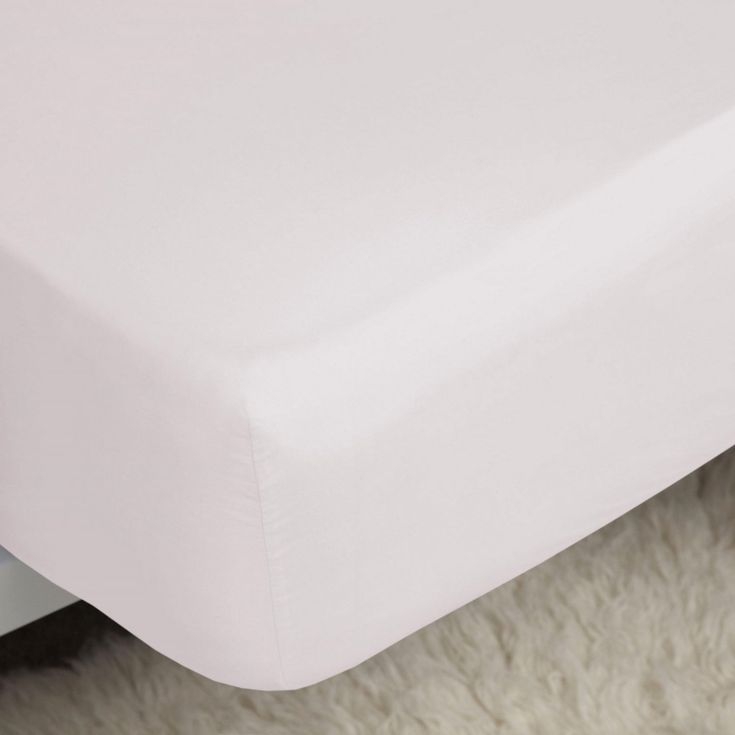 Powder Pink - Side - Belledorm Easycare Percale Fitted Sheet