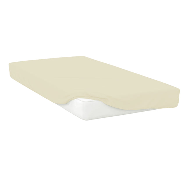 Cream - Front - Belledorm Easycare Percale Fitted Sheet