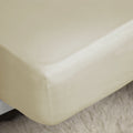 Cream - Back - Belledorm Easycare Percale Fitted Sheet