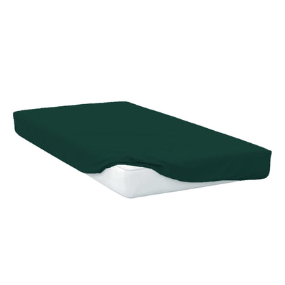 Bottle Green - Front - Belledorm Easycare Percale Fitted Sheet