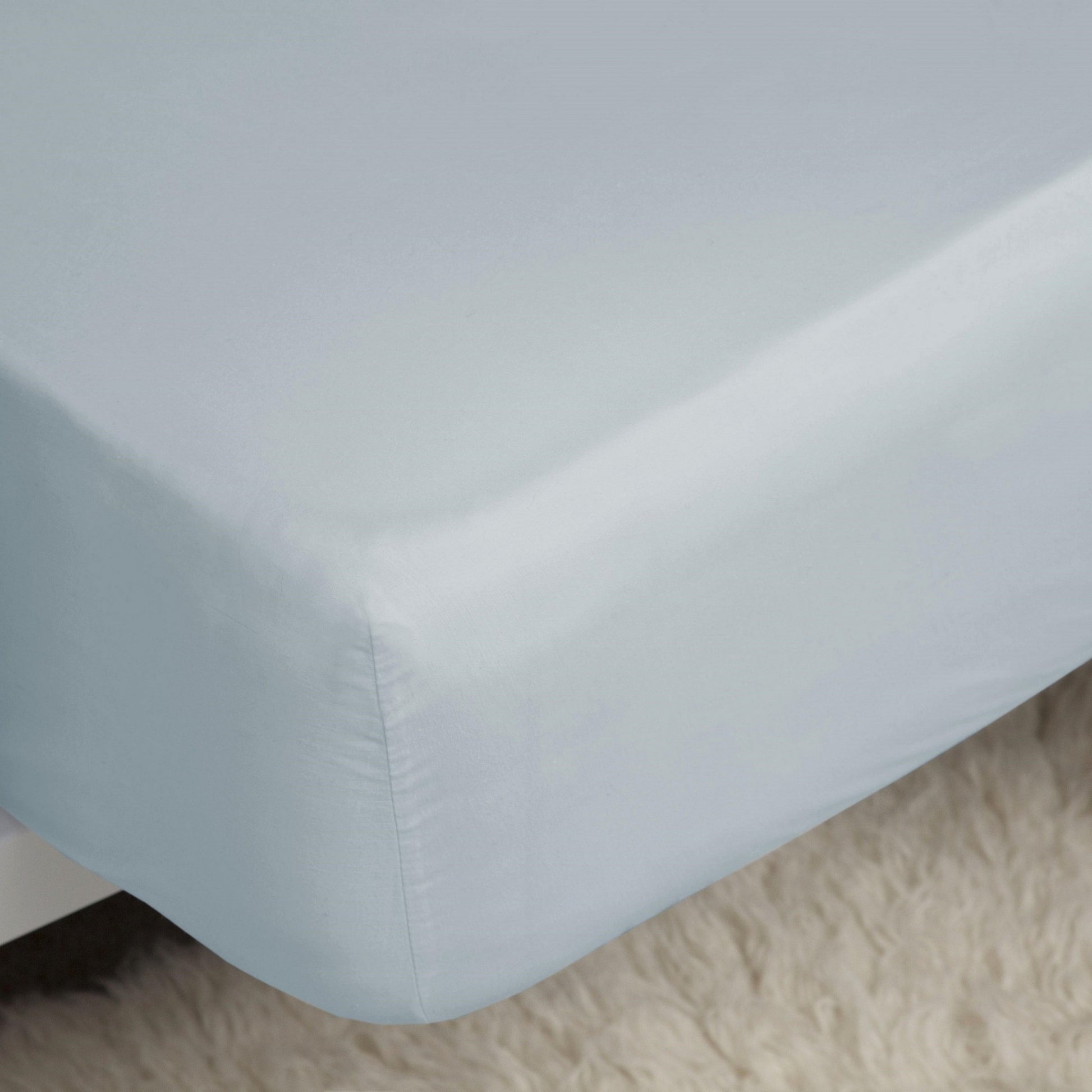 Duck Egg Blue - Side - Belledorm Easycare Percale Extra Deep Fitted Sheet