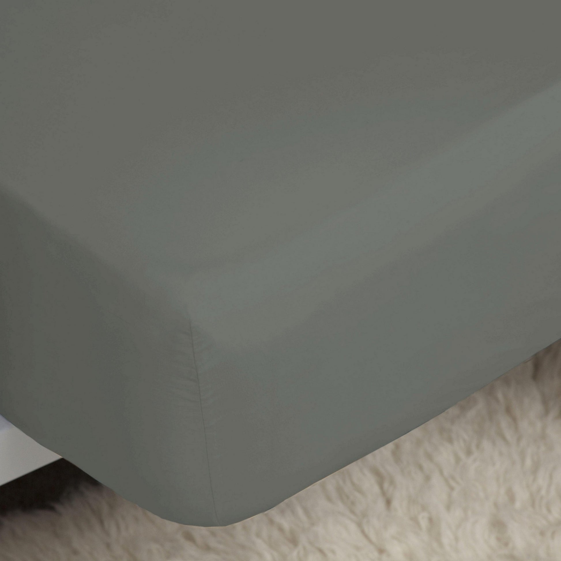 Grey - Side - Belledorm Easycare Percale Extra Deep Fitted Sheet