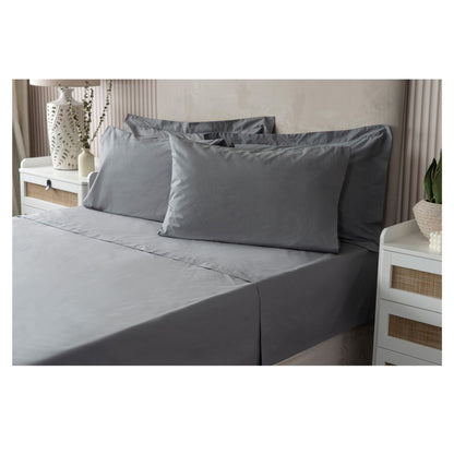 Grey - Back - Belledorm Easycare Percale Platform Valance