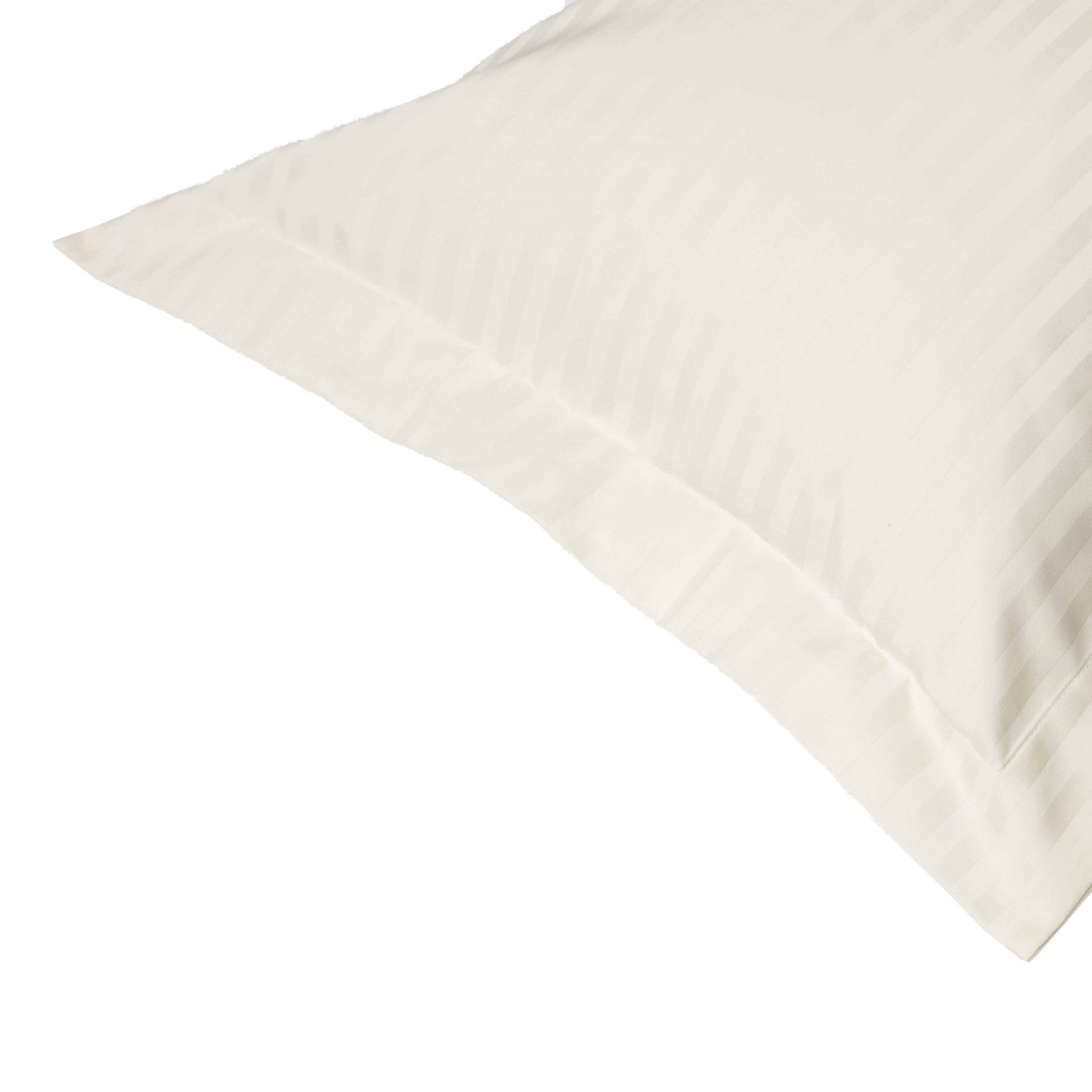 Ivory - Back - Belledorm 540 Thread Count Satin Stripe Oxford Pillowcase
