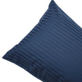 Navy - Back - Belledorm 540 Thread Count Satin Stripe Housewife Pillowcases (Pair)