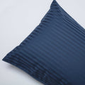 Navy - Back - Belledorm 540 Thread Count Satin Stripe Housewife Pillowcases (Pair)