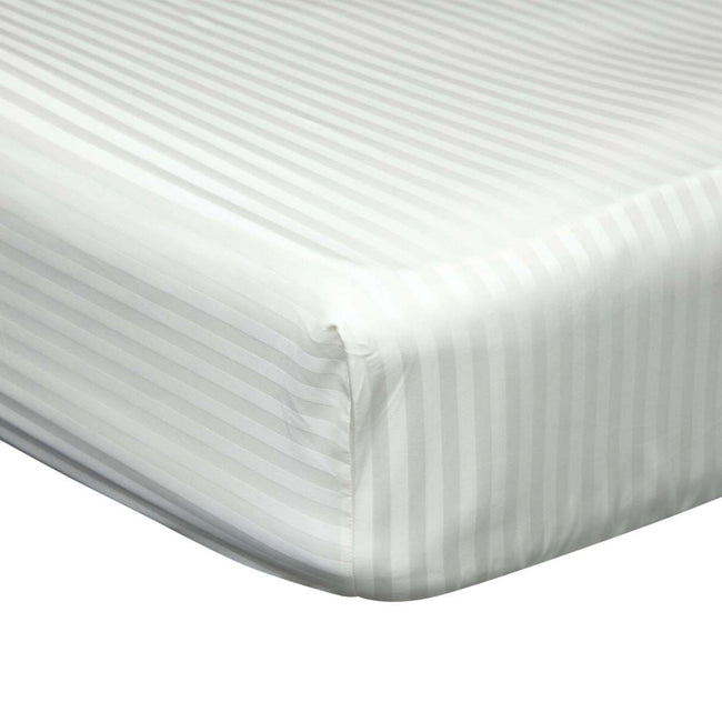 Ivory - Front - Belledorm 540 Thread Count Satin Stripe Extra Deep Fitted Sheet