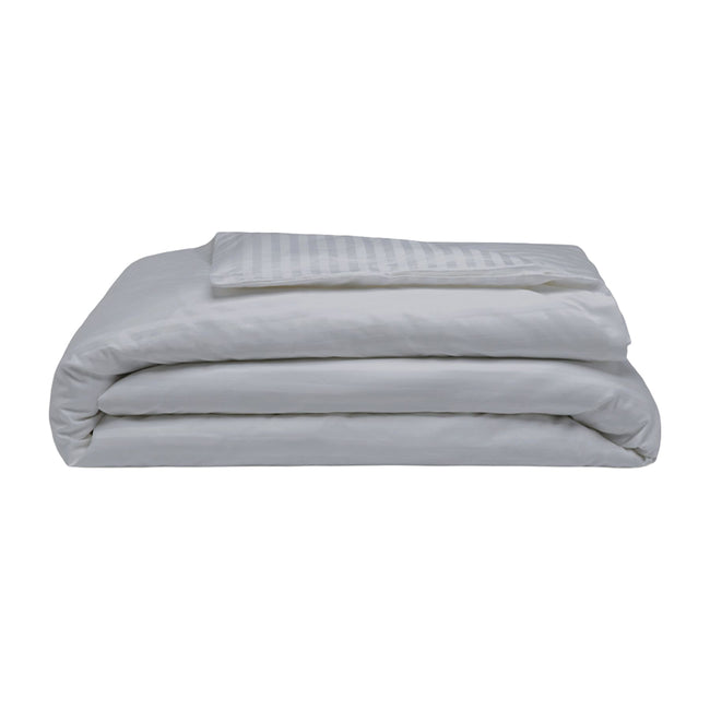 Platinum - Front - Belledorm 540 Thread Count Satin Stripe Duvet Cover Set