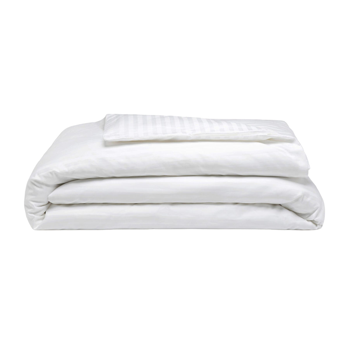 White - Front - Belledorm 540 Thread Count Satin Stripe Duvet Cover Set