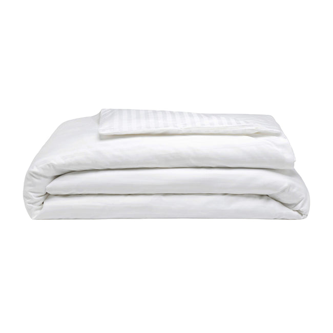 White - Front - Belledorm 540 Thread Count Satin Stripe Duvet Cover Set