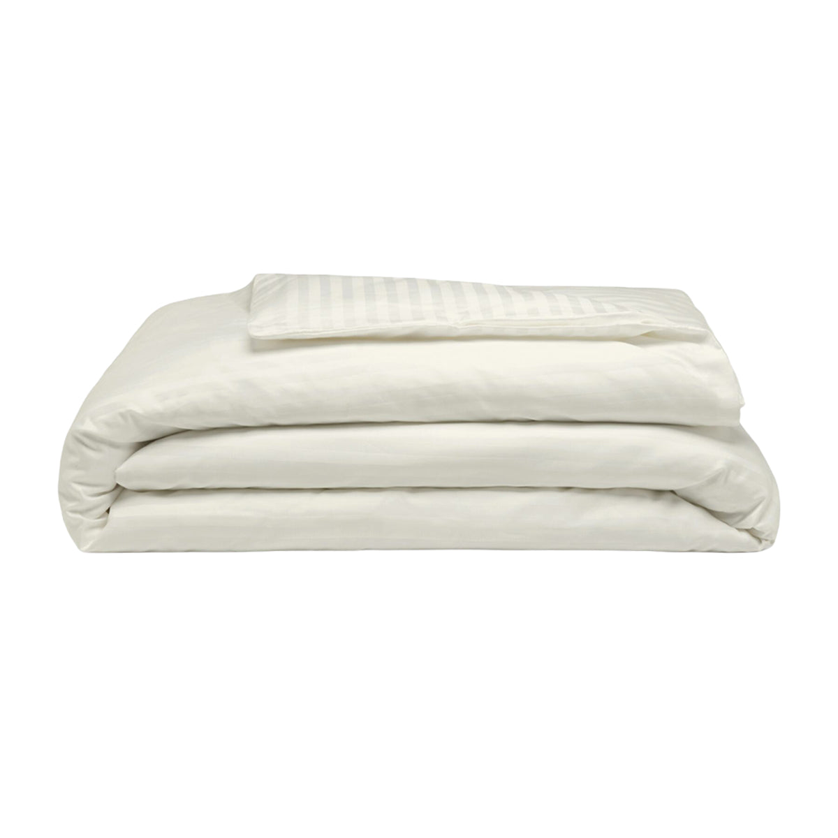 Ivory - Front - Belledorm 540 Thread Count Satin Stripe Duvet Cover Set