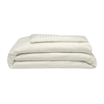 Ivory - Front - Belledorm 540 Thread Count Satin Stripe Duvet Cover Set
