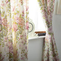 Ivory-Pink-Green - Back - Belledorm Rose Boutique Lined Curtains