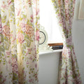 Ivory-Pink-Green - Back - Belledorm Rose Boutique Lined Curtains