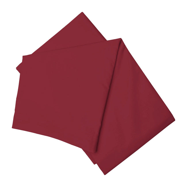 Red - Front - Belledorm Brushed Cotton Flat Sheet