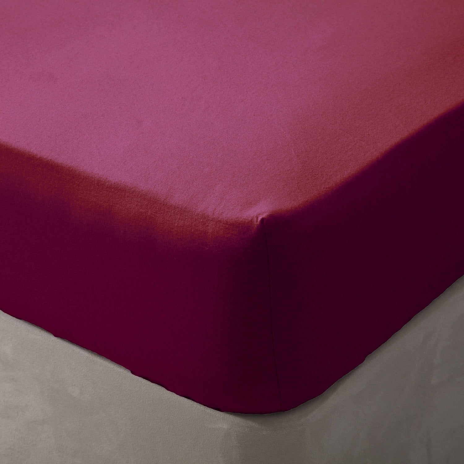 Red - Back - Belledorm Brushed Cotton Fitted Sheet
